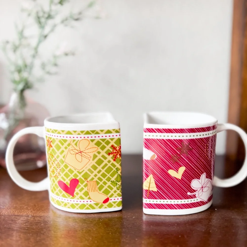 Disney Mickey Minnie Christmas Coffee Mug Set of 2 Holiday Cups